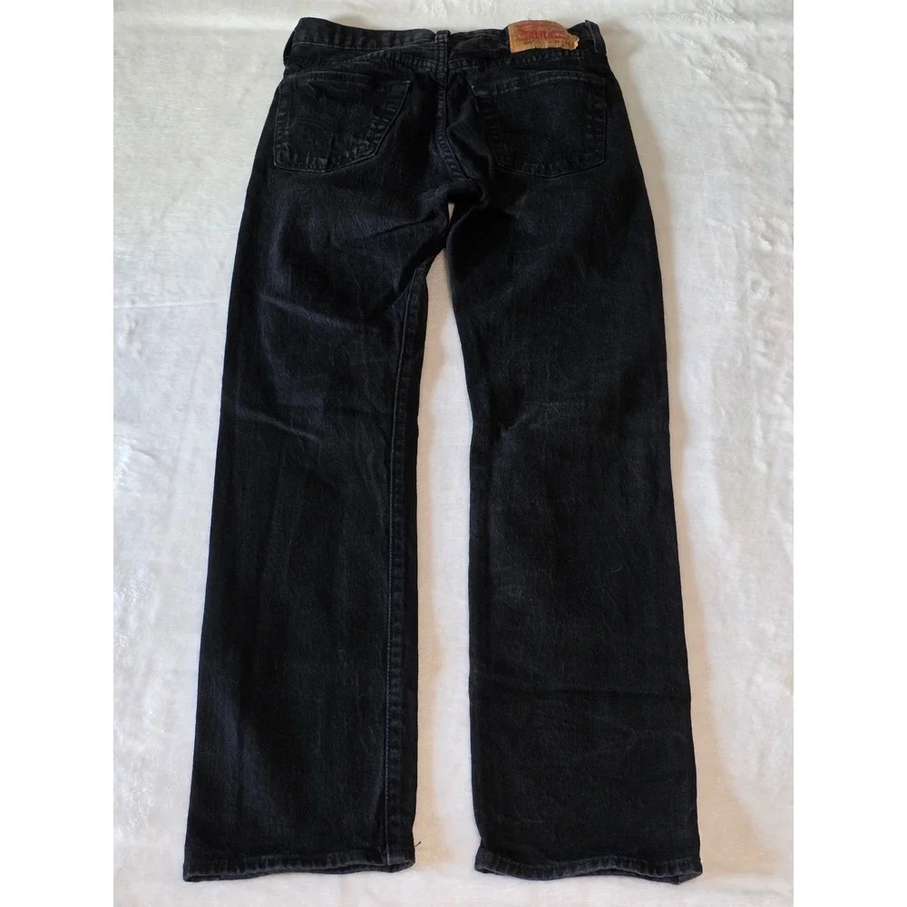 Levis 501 Original Fit Jeans Mens 30x32 Faded Black Button Fly Denim 00501-2443